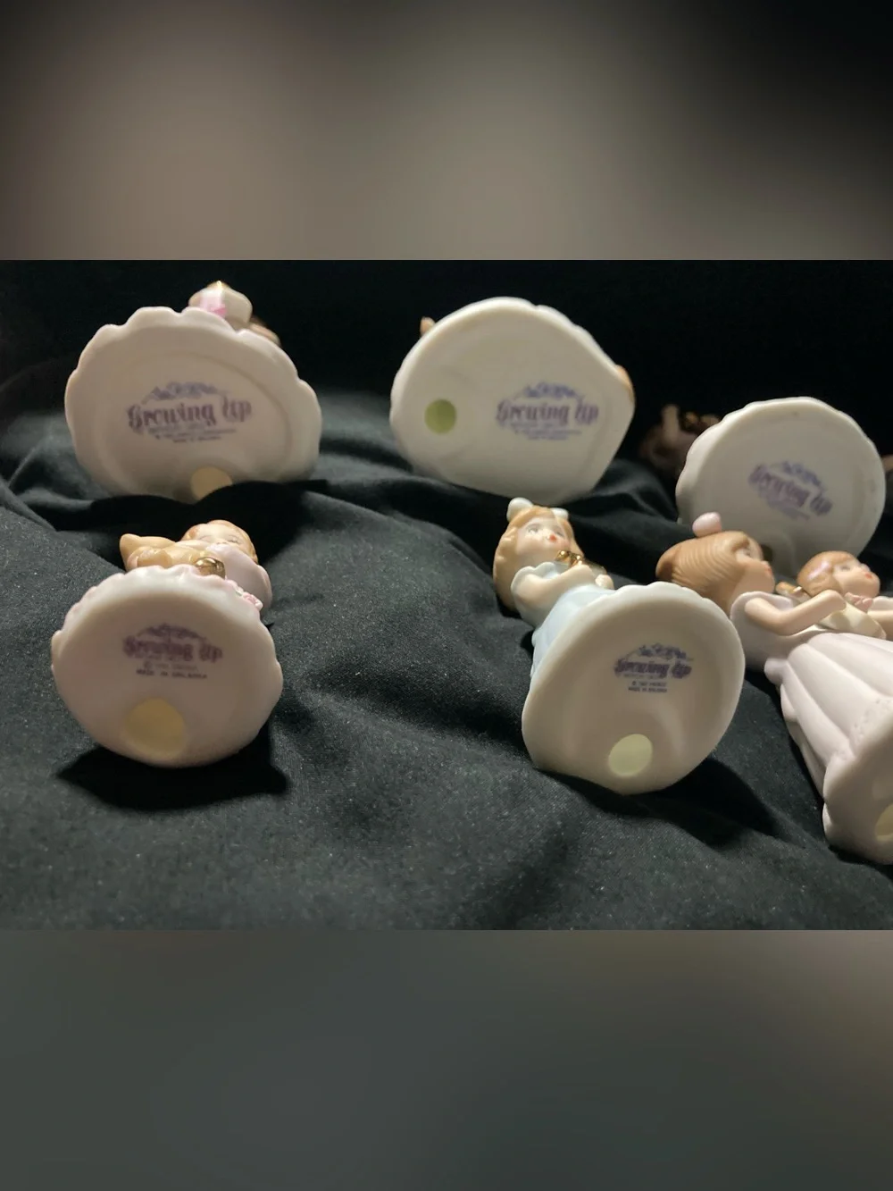 Vintage 1980 Enesco “Growing Up Birthday Girls” Porcelain Figurines 9 total
